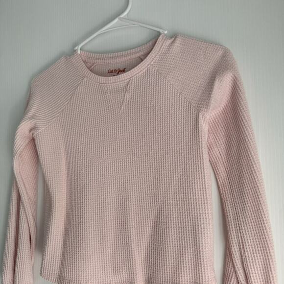 Cat And Jack Waffle Textured Long Sleeve Pink Shirt - Picture 4 of 4
